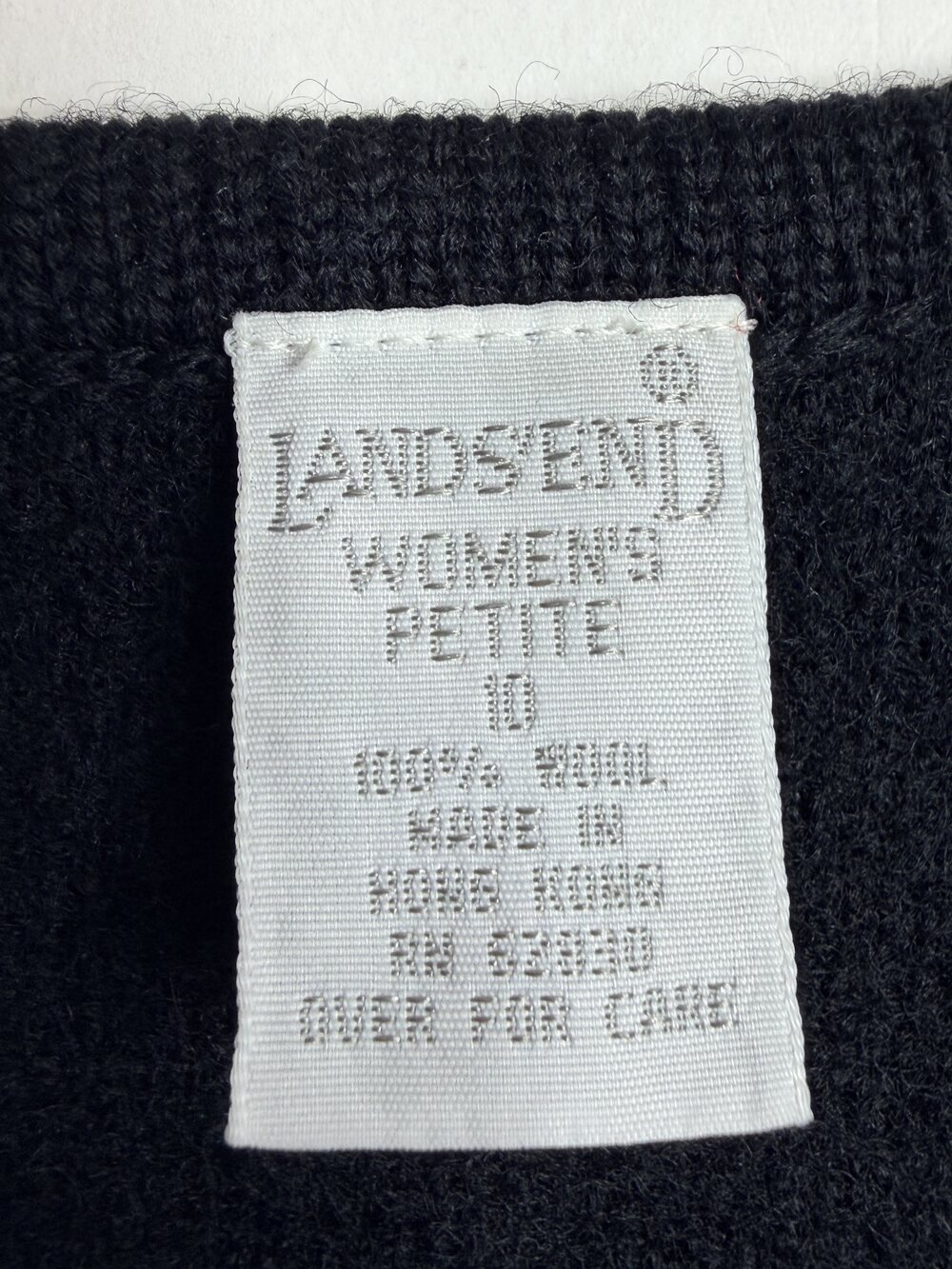 Lands' End Wool Vest Black Button Front Petite 10P #A4860 - Picture 3 of 7